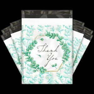 30 Poly Mailers/shipping Bags/ 30 Thank you Stickers - Eucalyptus